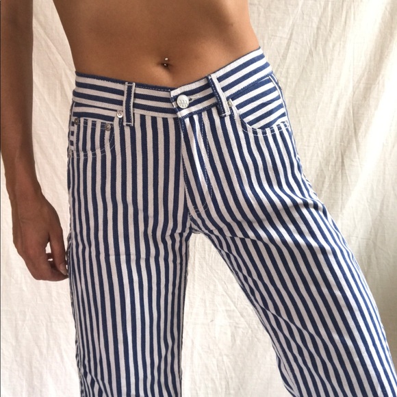 ZEE GEE WHY stripe denim size 26 snaps on side - Picture 3 of 7